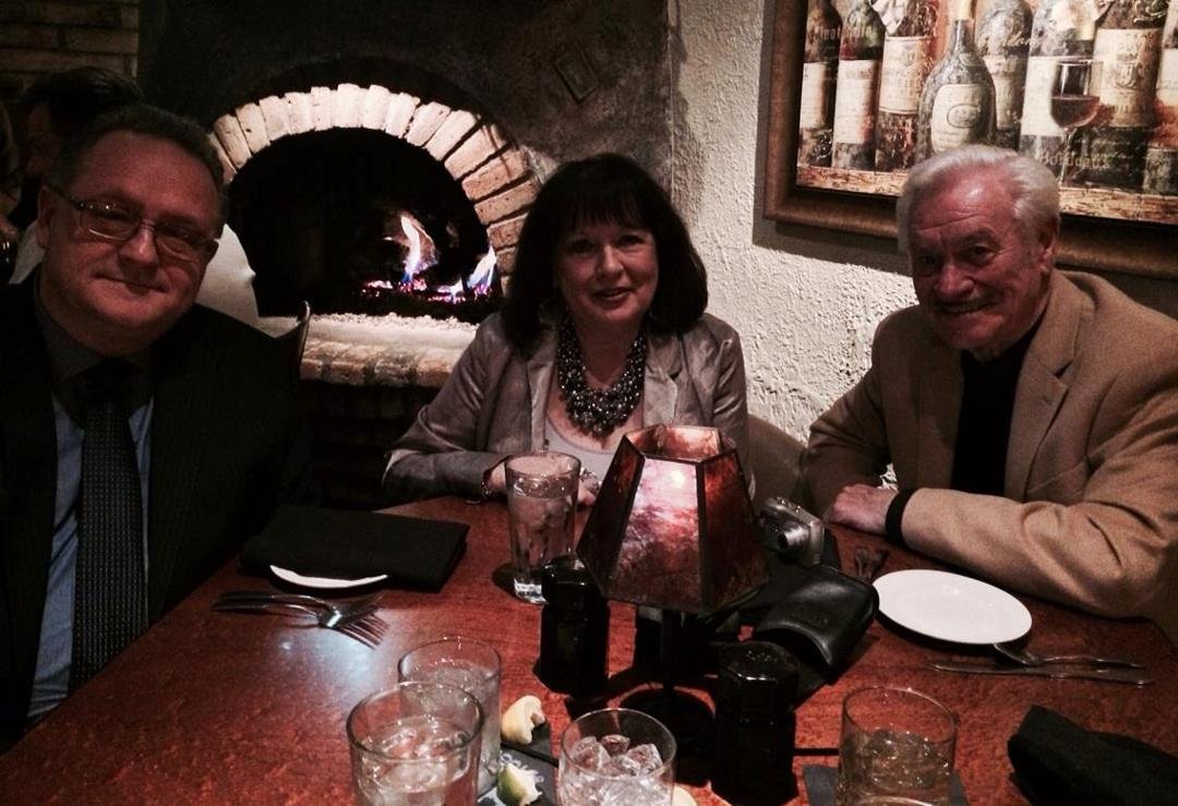 New Year's Eve Dinner at the Cork by the fireplace with my dear friends Sky and Marty!