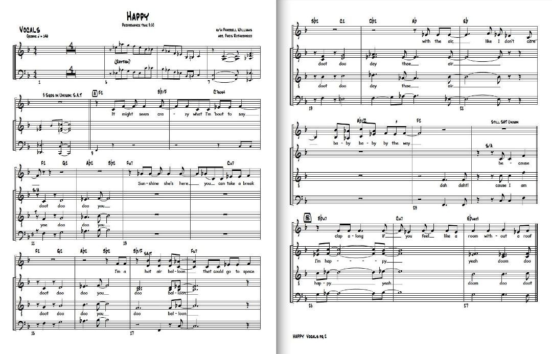 Fun times these days - finished a new vocal chart on "HAPPY" (SATB w/rhythm and optional horns) for Hal Leonard.  Available in January! http://www.parisrutherford.com/html/listen.php