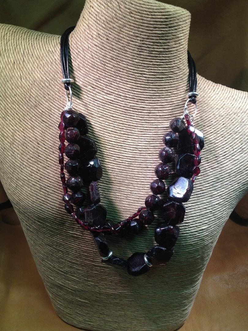 ....or garnets and black leather?