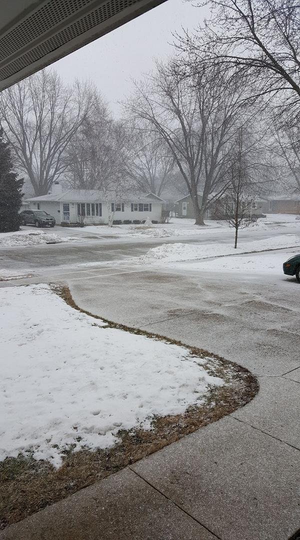 I just got done picking up dog poop. Come back inside and look outside to this. If I would have waited 15 minutes I wouldn't of had to. Haha