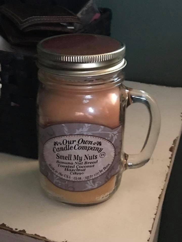 Look at what Rock Madsen got for his birthday, Linda Sims-Douglas, a manly man candle!!