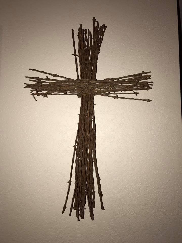 My grandson Jacob is making these crosses to sale. If you are interested let me know. Prices are $30. for the 2 feet size & $40. for 3 feet size. Size can be made to order.