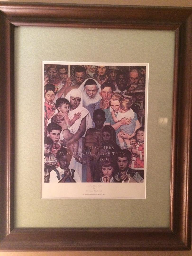 This is one of my favorite Norman Rockwell pictures. This is the future of mankind not the garbage being put forth by certain political parties. Man is one.