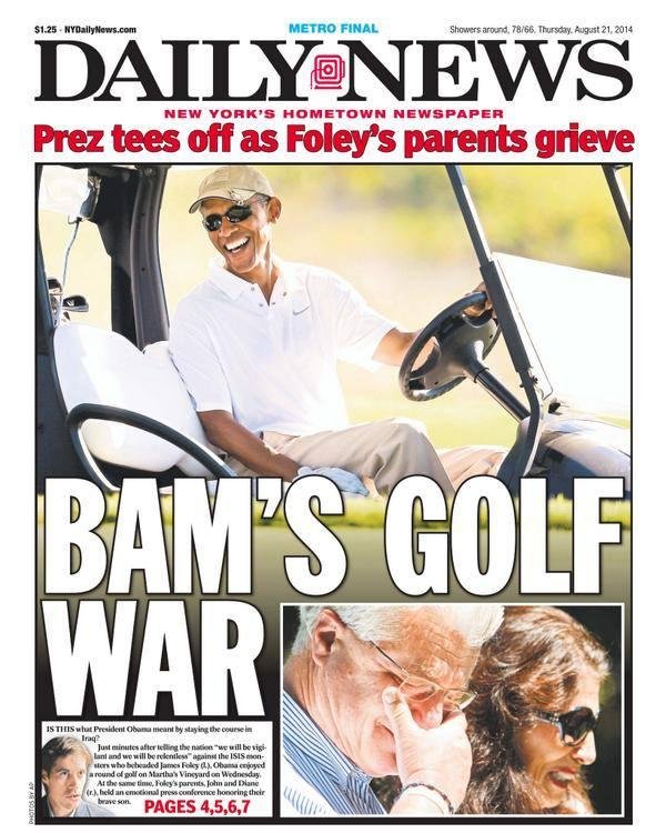When the going gets tough, Obama goes golfing.
