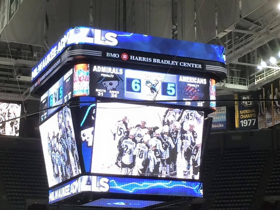 Admirals win in OT 6-5