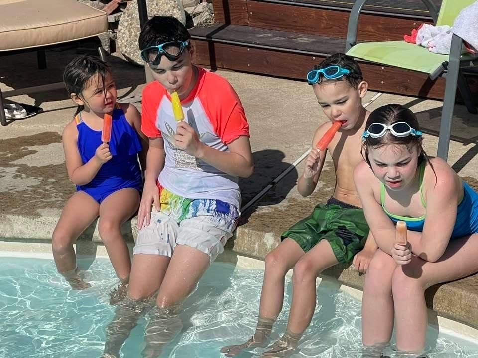 Swimming and popsicles! What could be better!