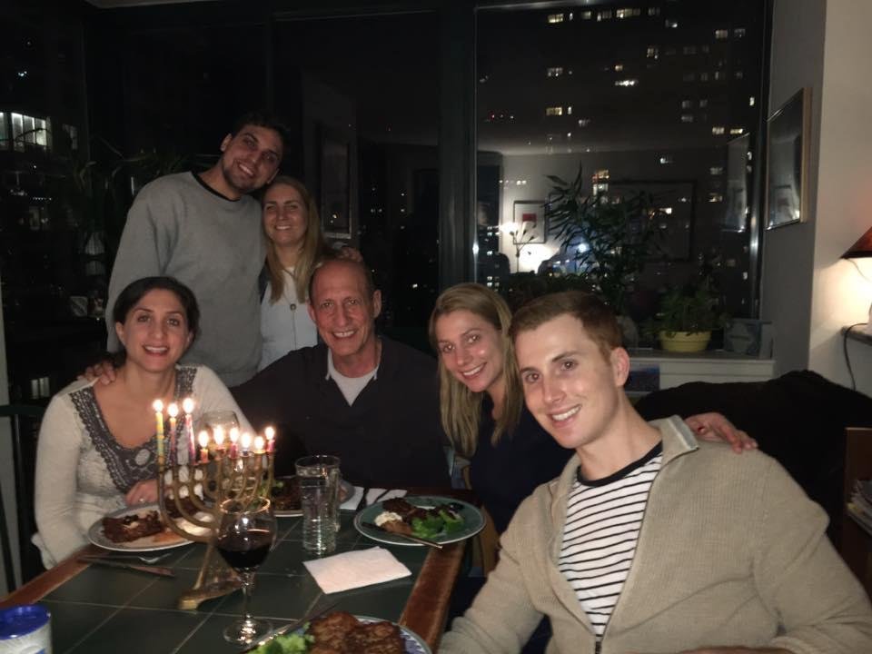 Chanukah dinner with my family (Leslie is taking picture)