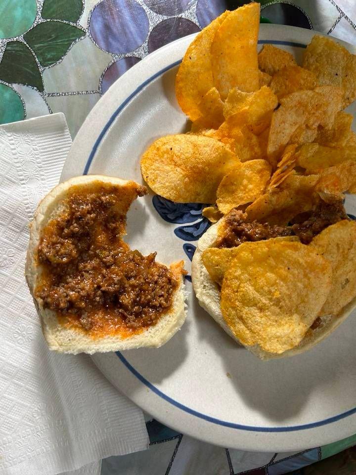 Hey Jim, chips on sloppy Joe , oh, and by the way HAPPY BIRTHDAY Jim Bainbridge☕️🎂🏈🏀🍺HOPE YOU HAVE A SUPER GREAT DAY
