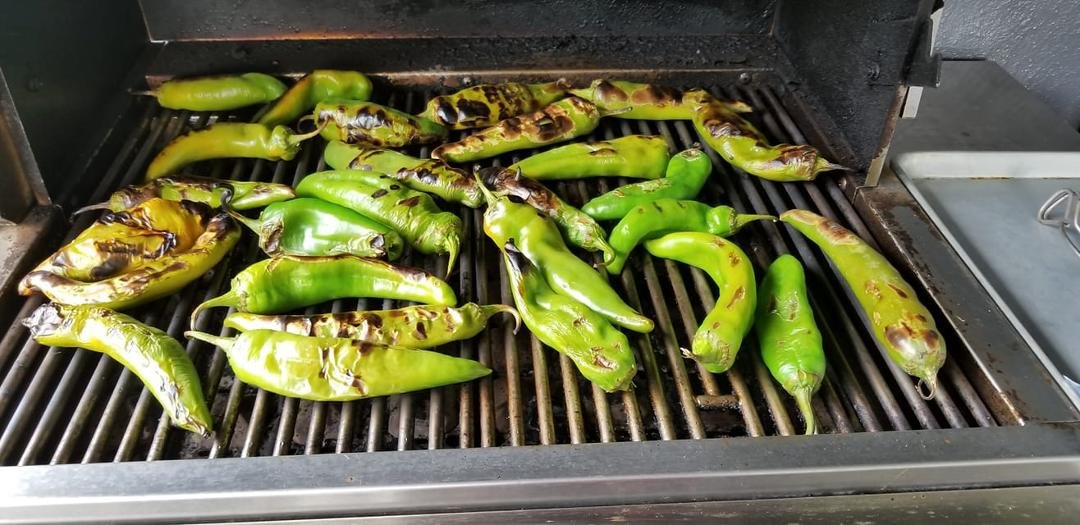 Some of the Hatch chillies I roasted.