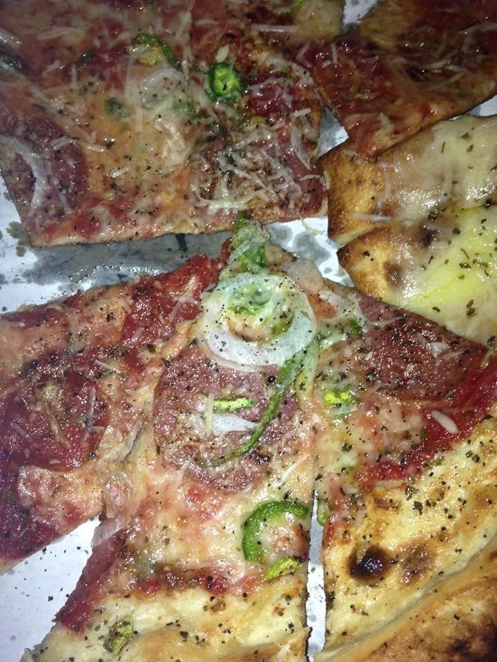 What's left of our coal fire pizza... It's delicious