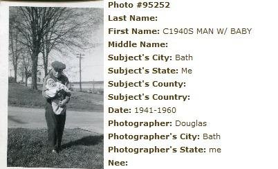 Man w/ baby 1940's Bath