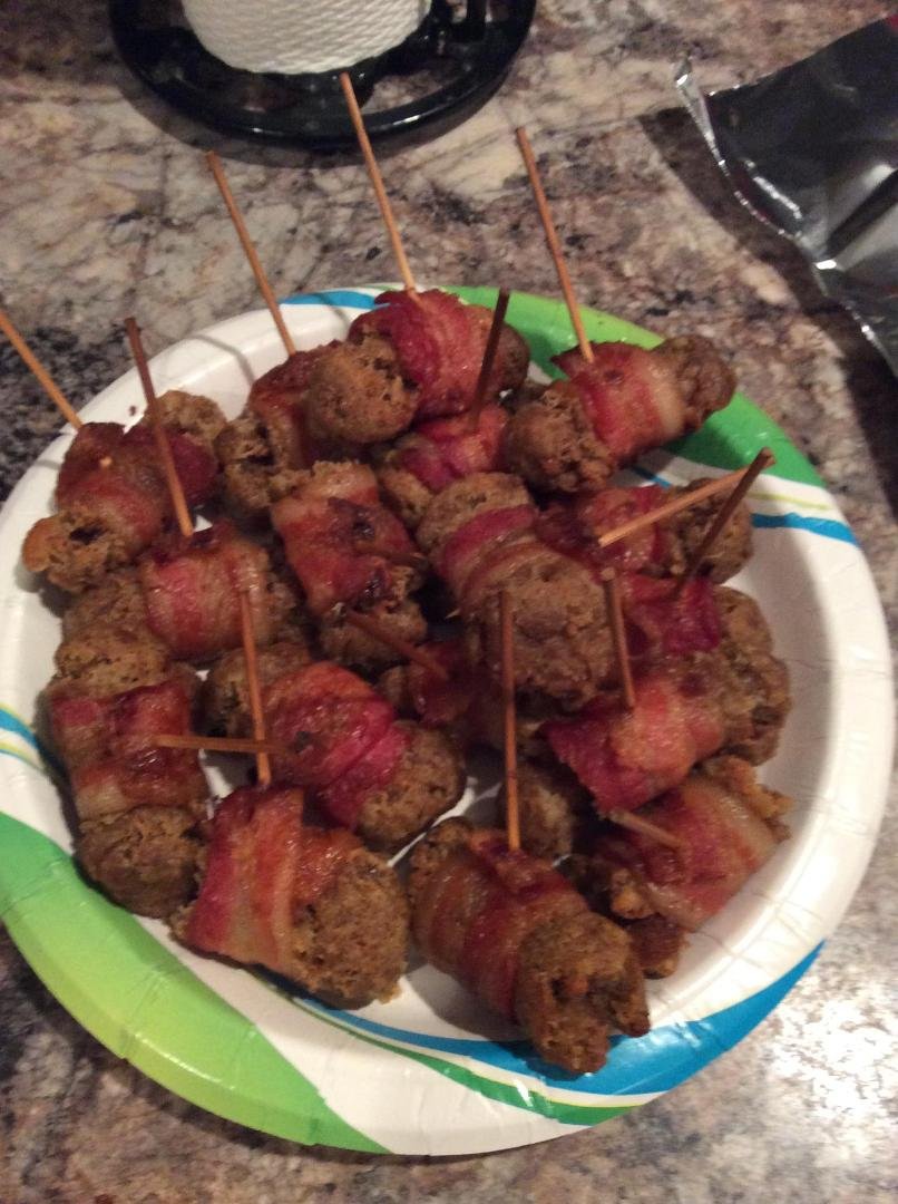 Bacon wrapped Stuffing. After seeing this I had to make it. Absolutely Amazing. Everyone loved them!!!!!!!
