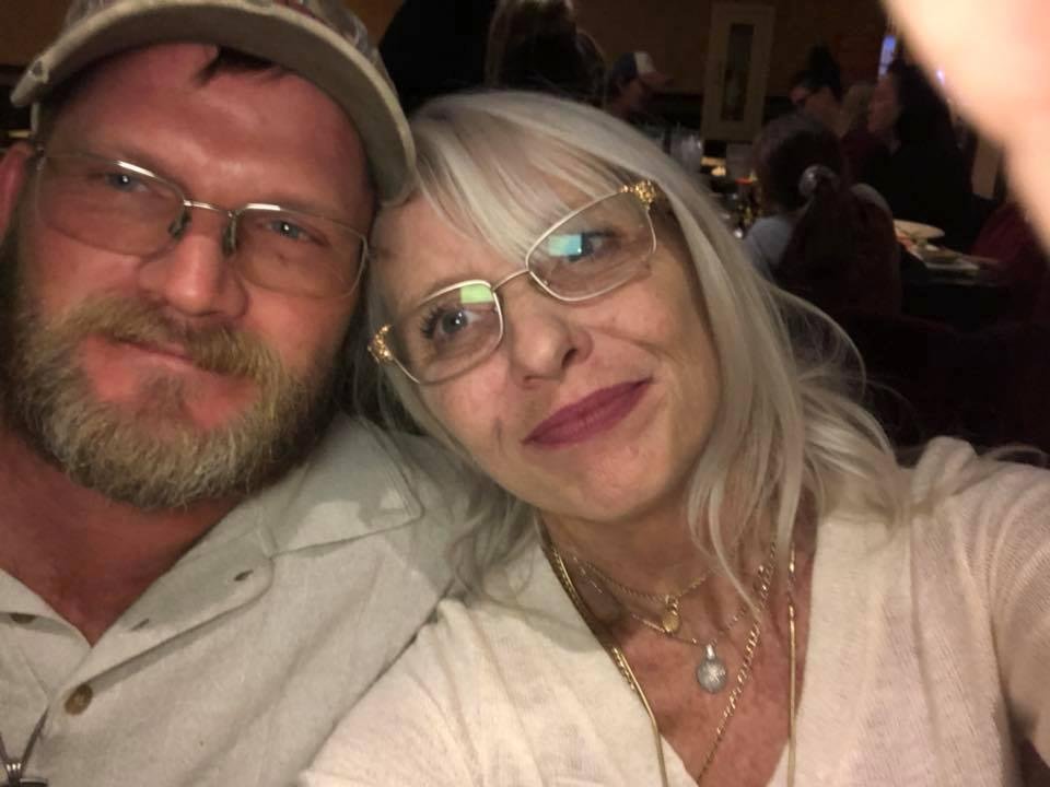 Enjoying birthday dinner with hubby