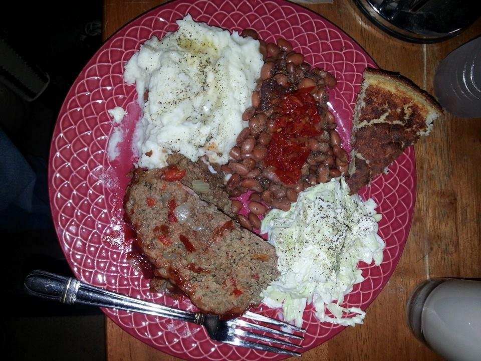 Football with meatloaf and hanging in the man cave! It just dont get any better !