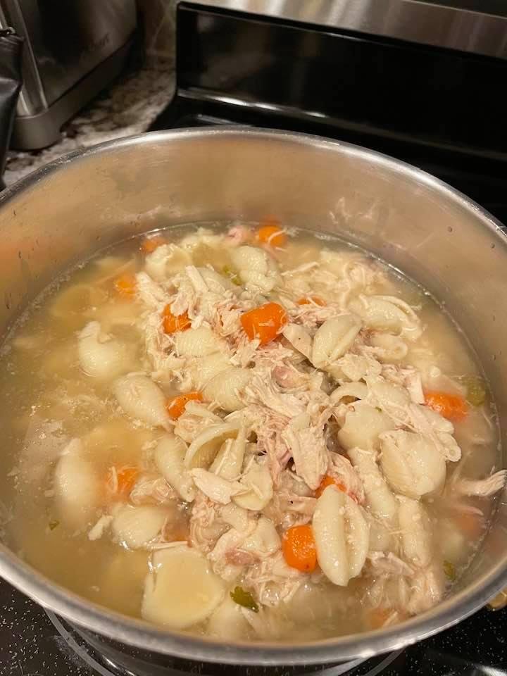 Thank you to my Son Tommy for a wonderful dinner. It was nice to come home after a mind Boggling day to just hear this wonderful soup up!