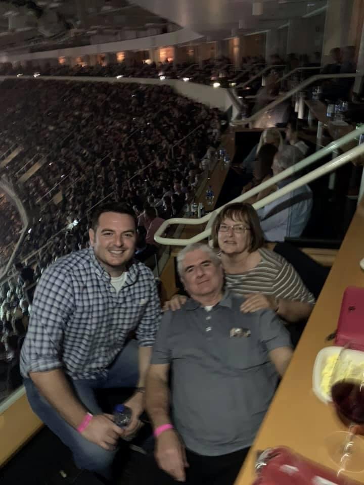 My youngest, Tim, Arlene and me at the Paul McCartney concert at the SAPCenter. Great show!