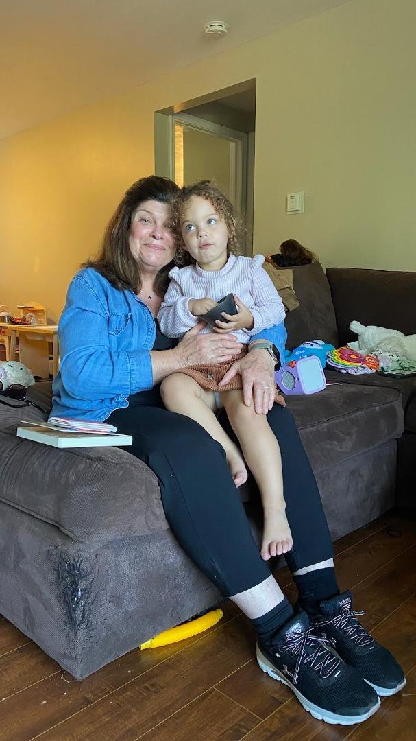 Pam with Great-Granddaughter Avina