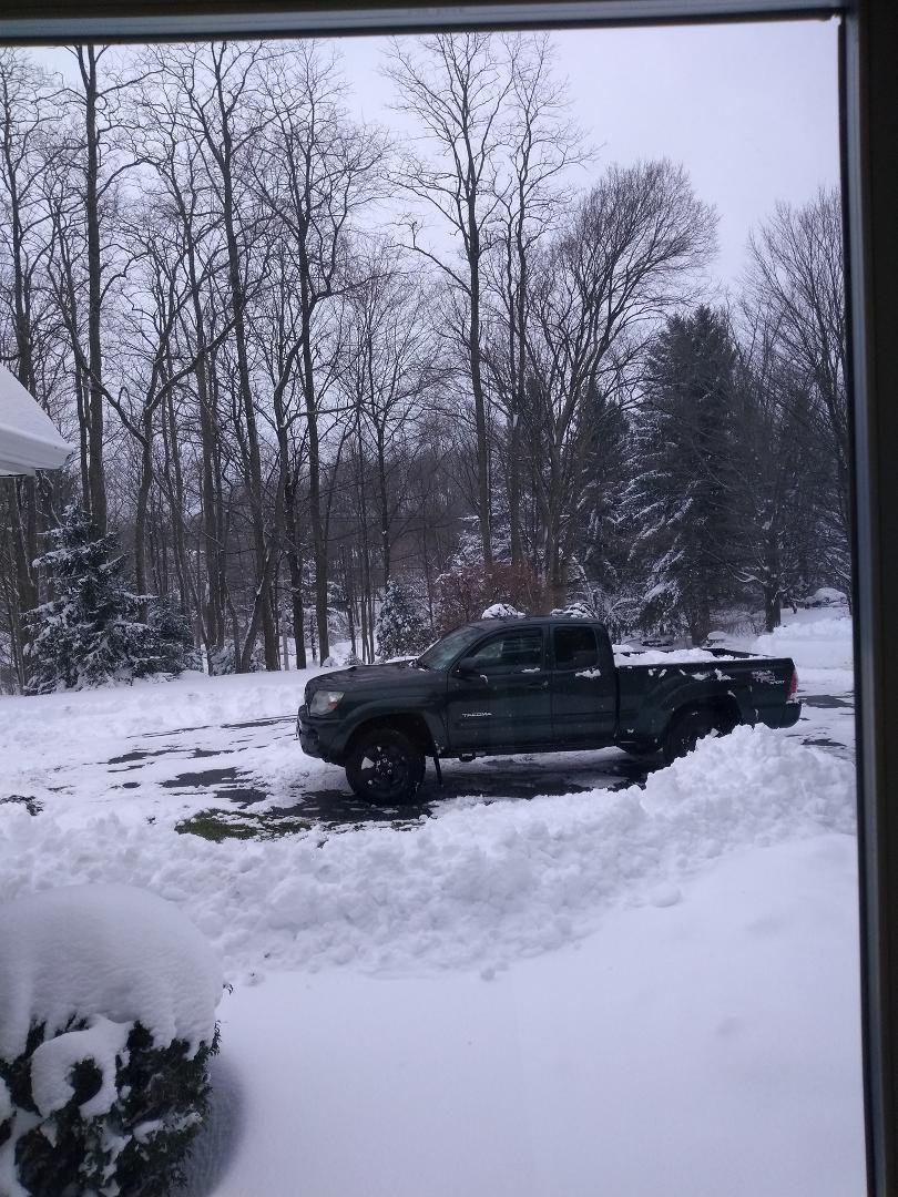 My truck is up & and out of the snow bank, cleaned off, all while I hobbled around it w/ my walker, since my equilibrium is off, to clean all the snow off w/ a big push broom. Tomorrow the Ear MD, been there before, so the