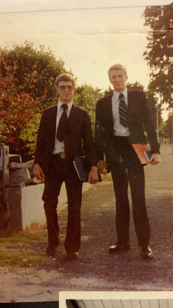I am on the right.
Elder Williamson from Pays on, UT., is on left.
We are in Adelaide, Australia.