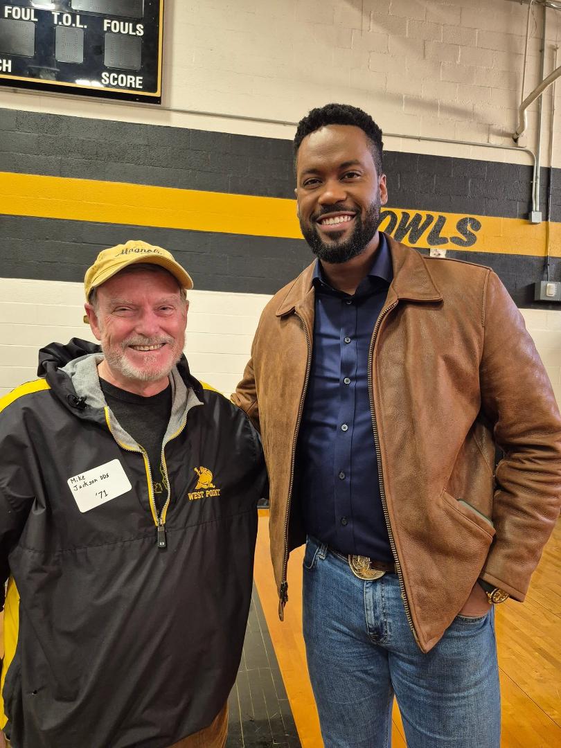 Lawrence Jones Host of Fox and Friends and me. He received Distinguished Alumni award from our High school Garland High He graduated 2011. He had 3 Imposing Security Guards with him. Probably as a result of Charlie Kirk ass