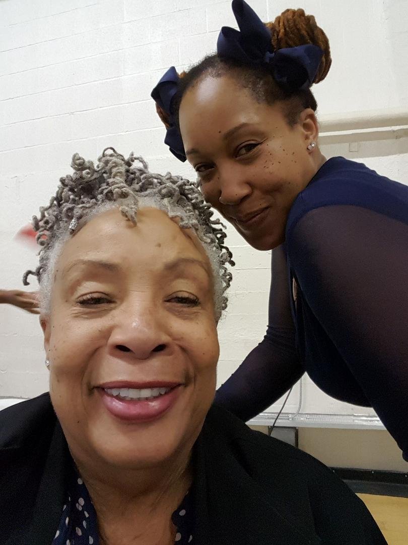 Cousin Devita and me. Desiree,  her mom,  and I were first cousins.  See the family resemblance?