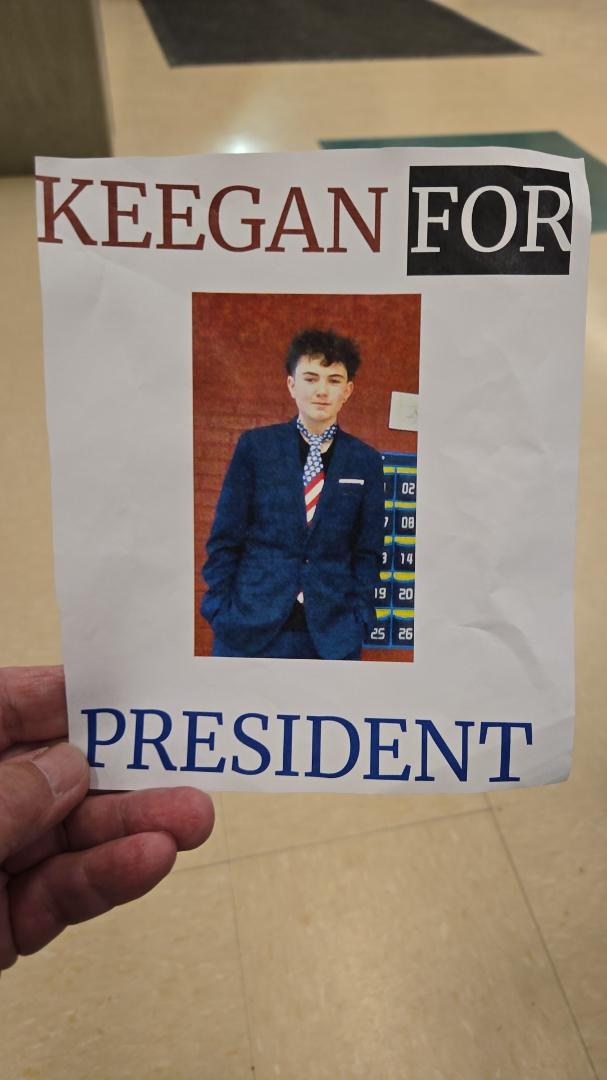 At Keegans school and found this on a cafeteria table, boy makes me pround