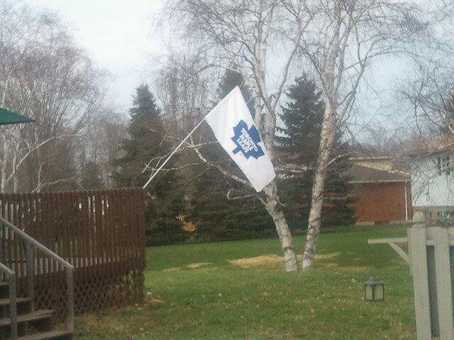 Our loyal neighbers. MAPLE LEAFS FOREVER. Bev and Minnie. Fans till the end.