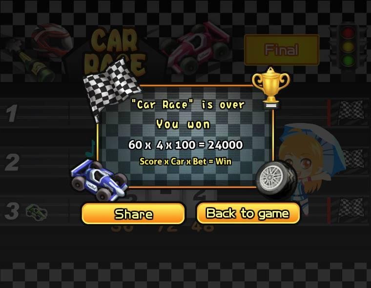 Bud Dausener played the "Car Race" Bonus and won 24,000 coins in Let's Vegas! Come to join now!
