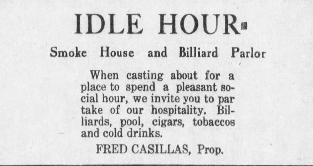 My great grandfather, Fred Casillas was injured (crushed foot) in an accident on the job at a zinc mine in 1911 in Fredonia Kansas at the age of 24. He received a settlement and was able to purchase a home, a car, a POOL H