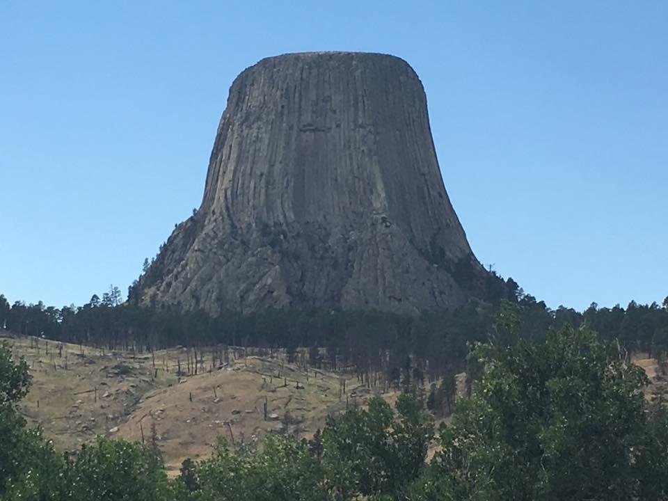 Took the ride to Devils Tower what a sight . The Indian legend says it was formed when an Indian Princess was being chased by bears the ground heaved up toward the sky saving her the bears tried to get her that's why there 