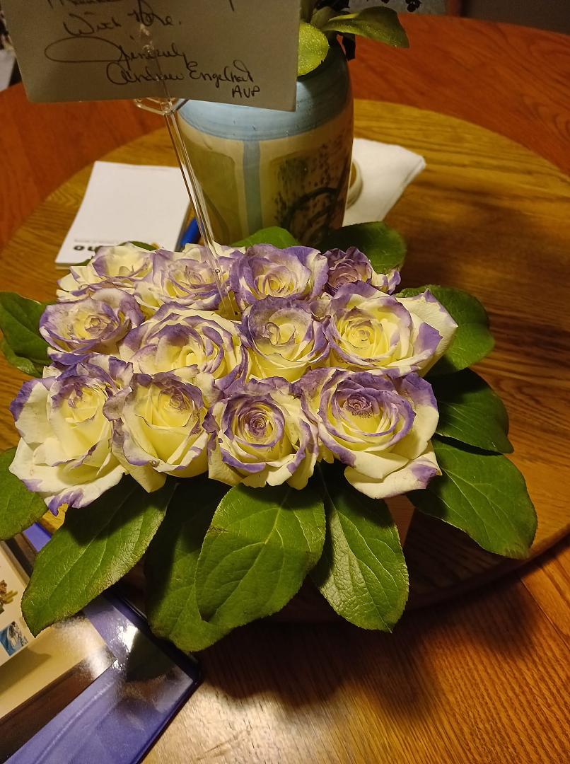Thanks you, Andy Engelhart for the beautiful roses. We appreciate the thoughts. We should have given you the flowers for all your work. You are the best!
