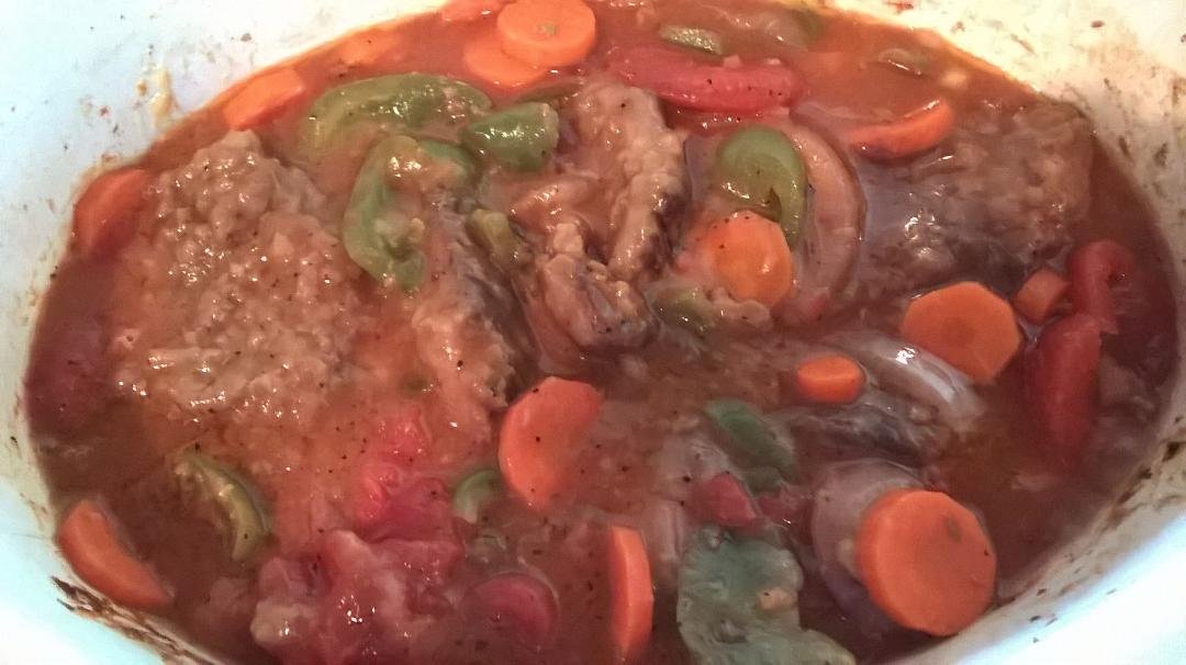 Making Swiss Steak in the crock pot today for my Dad. Should be ready in a couple of hours. Kappie Kappenman ..I promise I will make you some when I come home. I have never put carrots in it before.