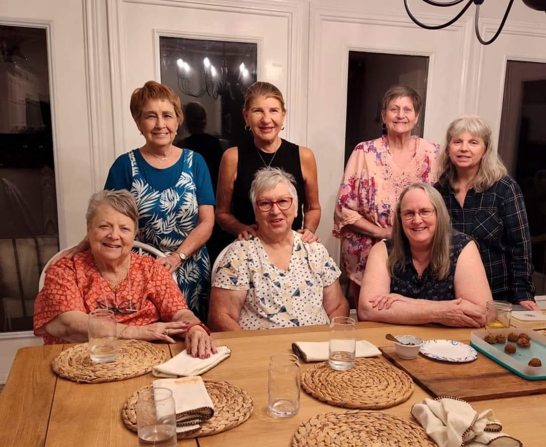 Gods Girls enjoying a great dinner at Deb G's home.