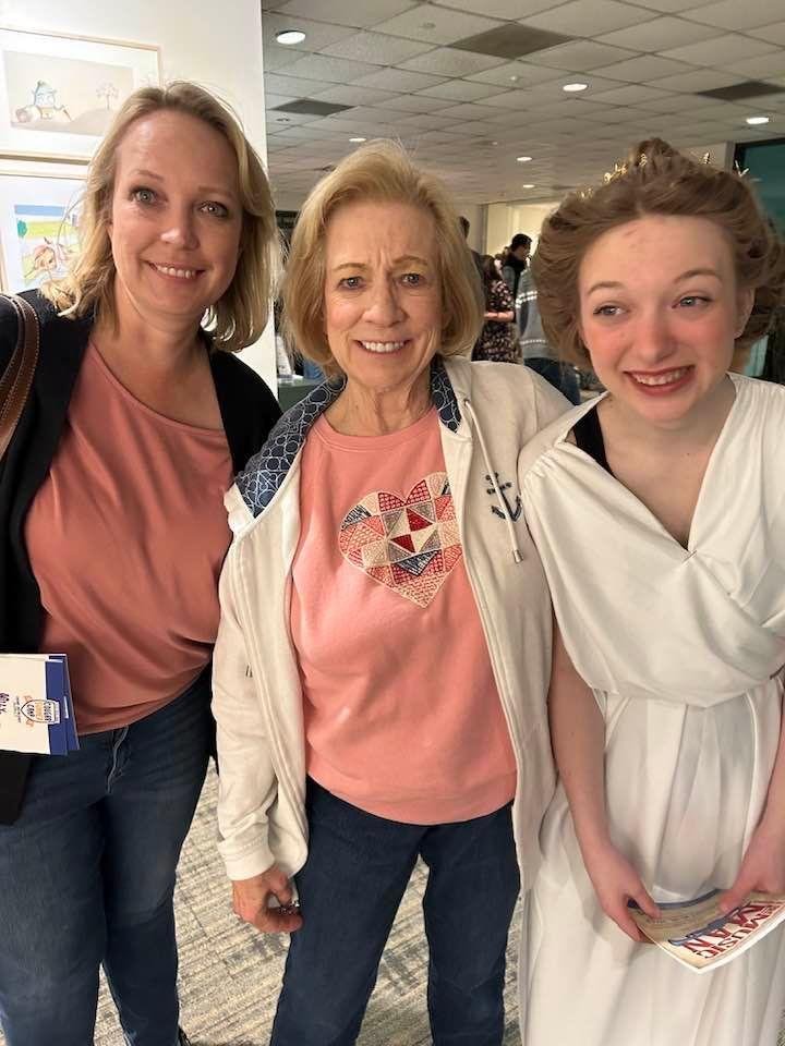 Mom,Nana and Katelyn sharing a happy moment after Katelyn's play