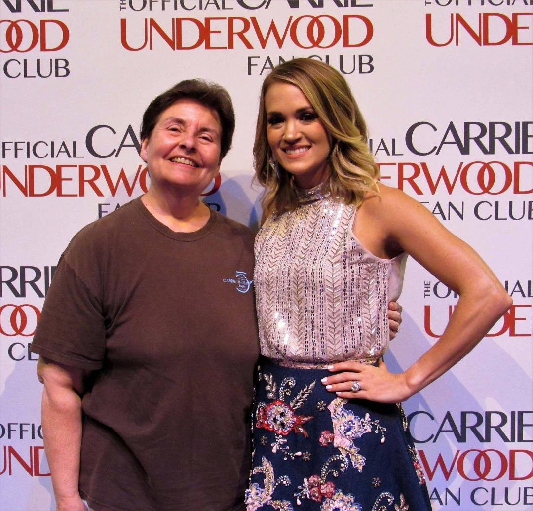 Here is my picture of me with Carrie Underwood yesterday at the fan club party. We have been in her fan club since Year 2 and she has not done a meet and greet since Year 1, it is now Year 11. I was so thrilled to actuall