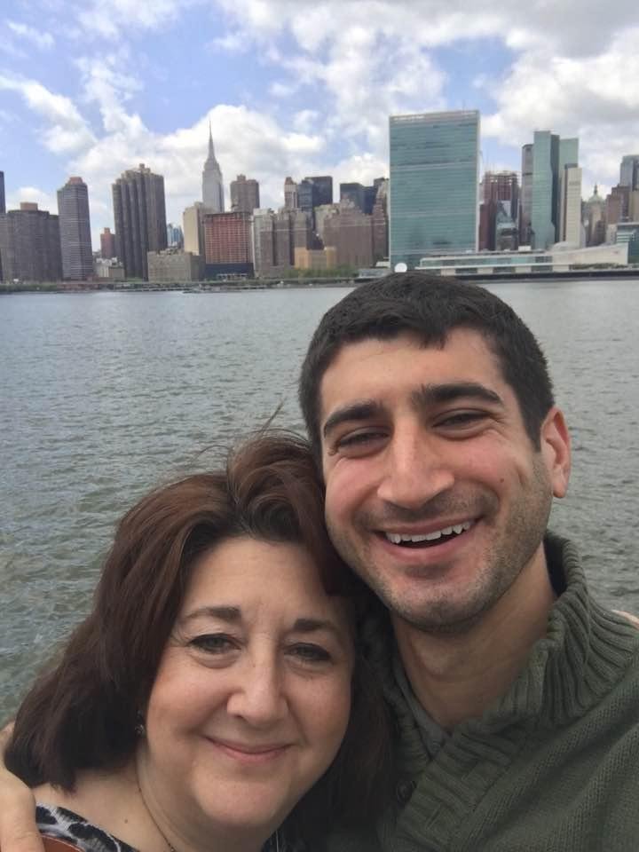 Spending the day with my favorite son. Walking along the East River.