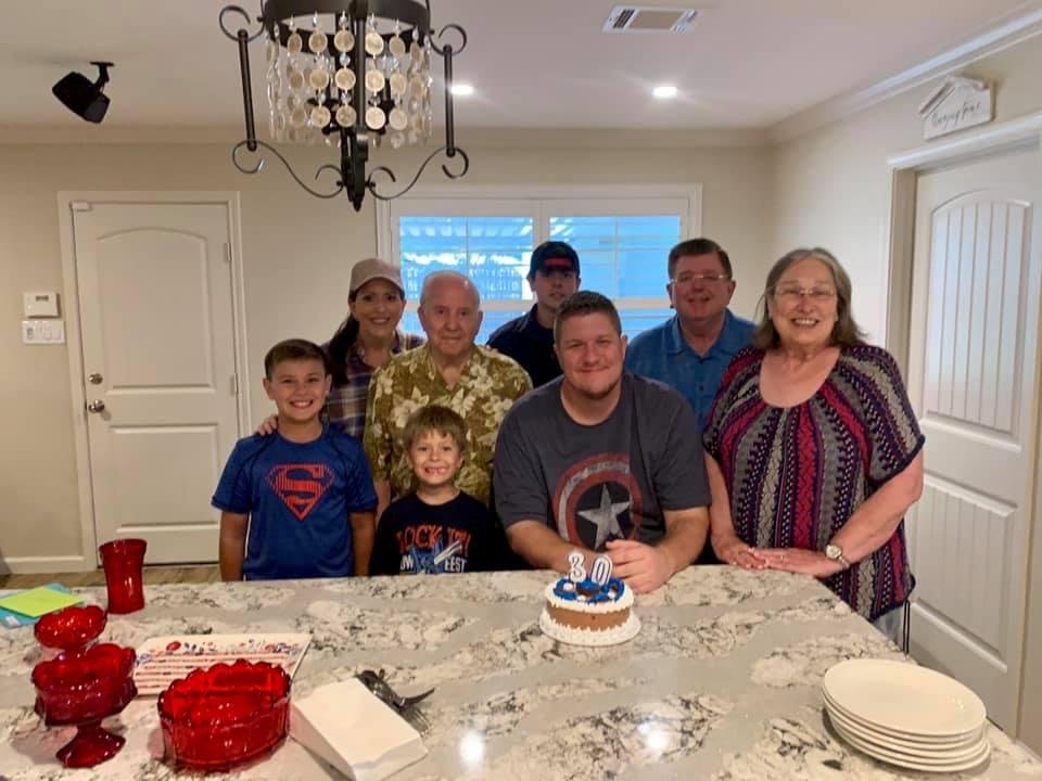 Jeremy's 30th Birthday Party today. Wish that our oldest son, Justin, could have been here. He lives in Bartlesville, OK, and will turn 39 in July. Also, our son-in-law, Clint, had his 37th birthday this past Friday, but h
