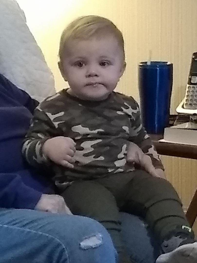 Easton on Granny's lap.