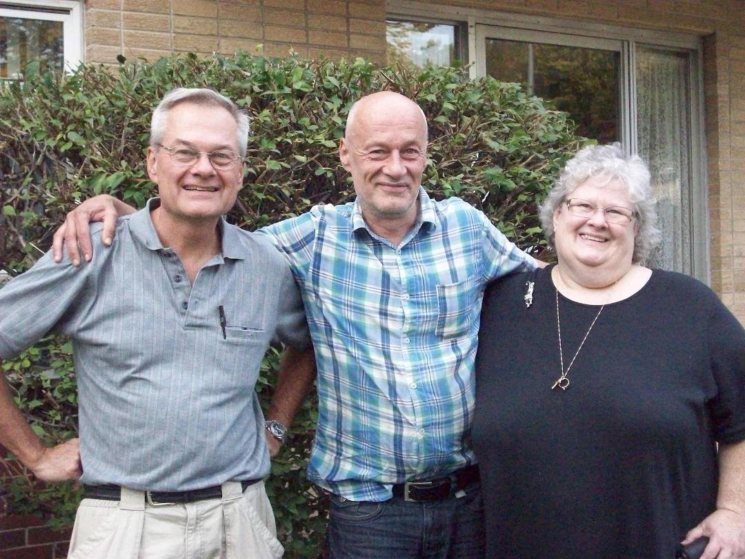 Lynn and I are back home following the funeral of my brother Fritz, 18 months younger than me, up in Milwaukee. He died of natural causes last weekend. In this photo, he has his arms around me and our younger sister Kathie