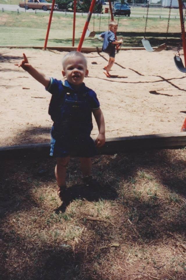 Chad and Nathan playing in Del City. July 7, 1994.