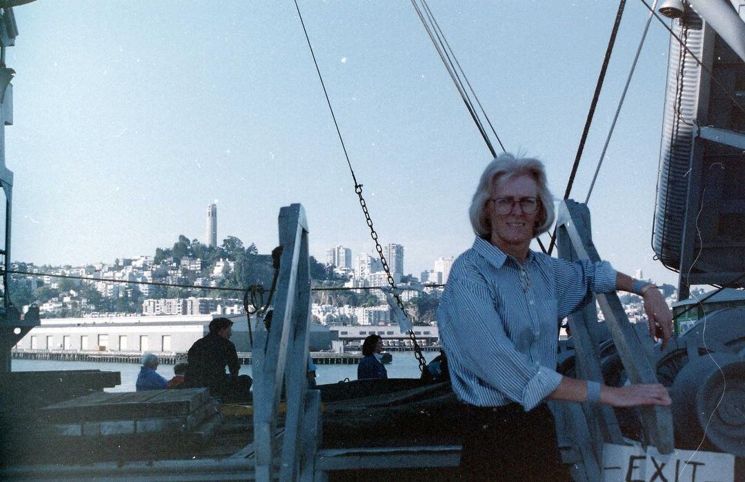 TBT - on the deck of the Jeremiah O'Brian, 8 Oct 1994 San Francisco Bay.