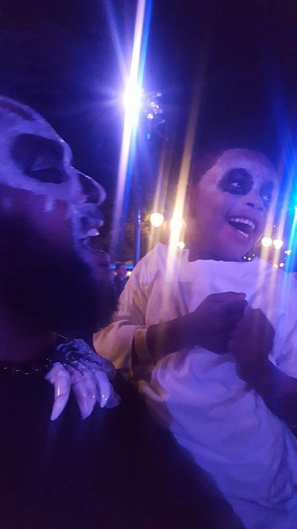 My son -in -law and grandson at Disney's Halloween party!!