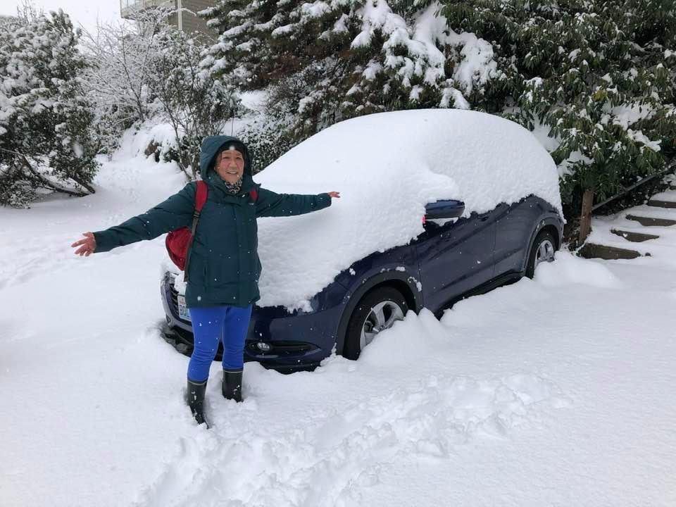 About 10 inches of powdery snow yesterday.