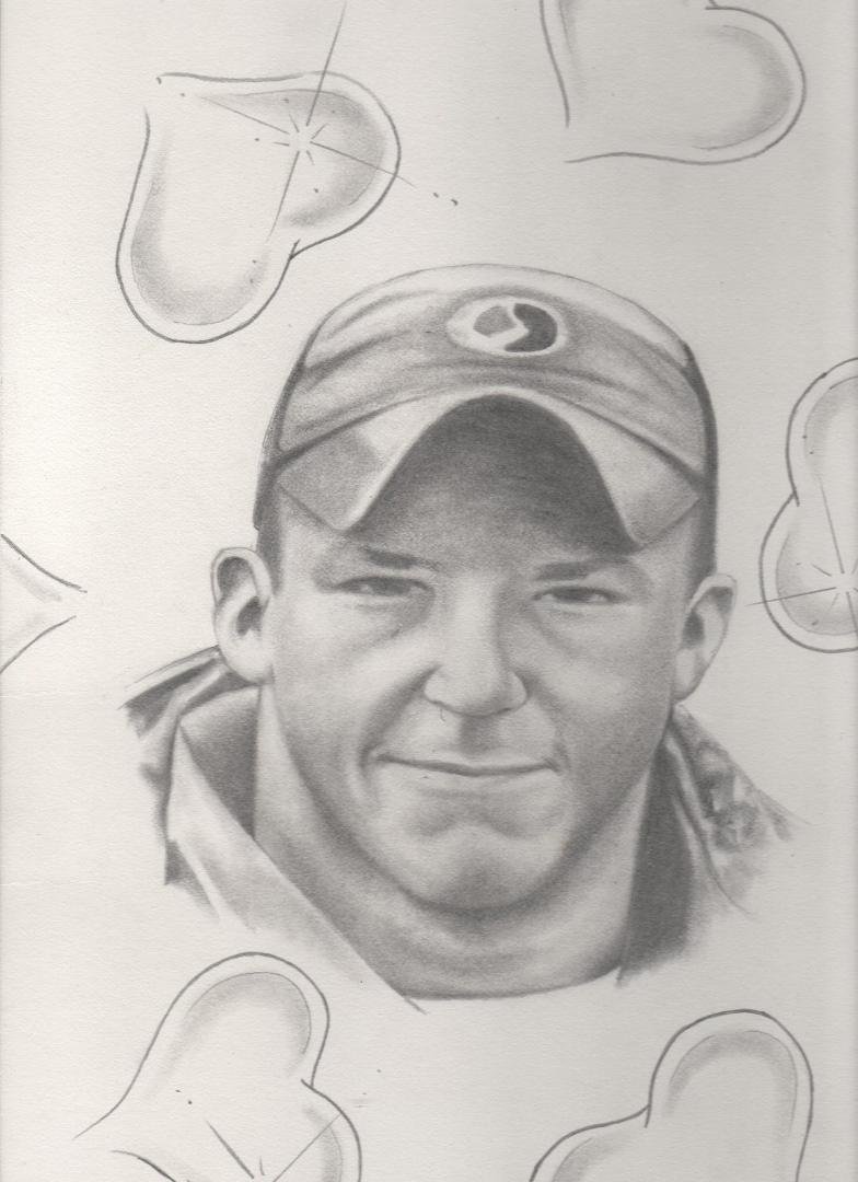 This is a sketch of Terry L. Holcomb Jr. . It was sketched by a prison inmate and sent to Jim. This man has awesome talent in sketching!