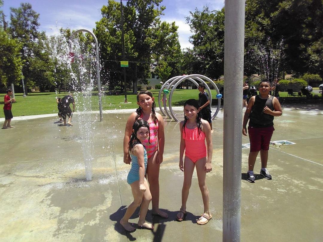 Granddaughter Abbey, Ryann and Jordan at the water park