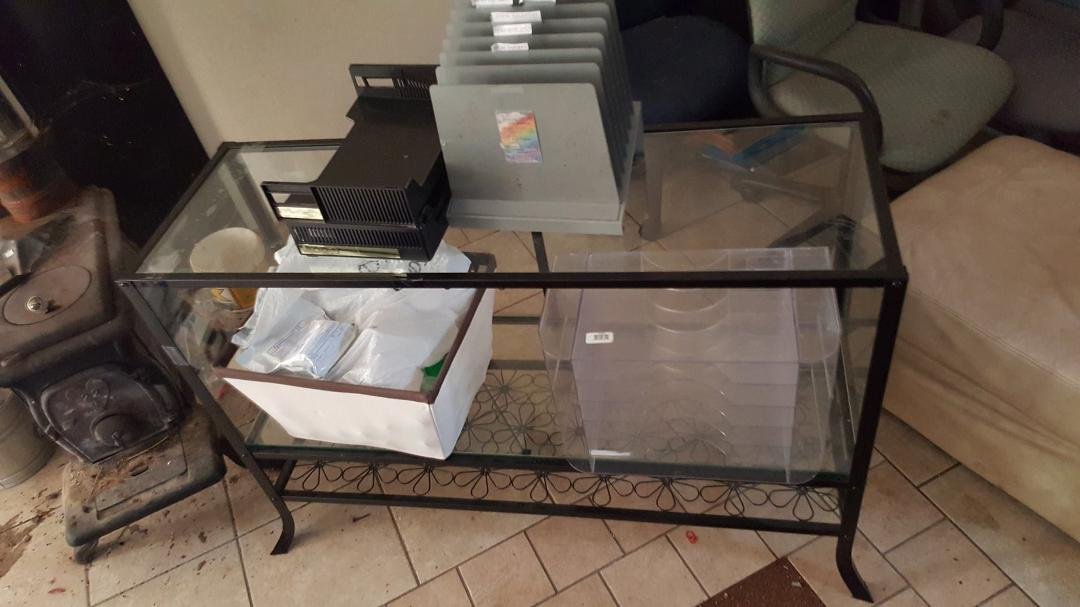 heavy duty steel and glass display case