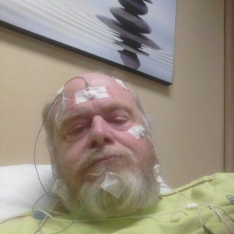Sleep test or torture, before "The Mask" is placed on.