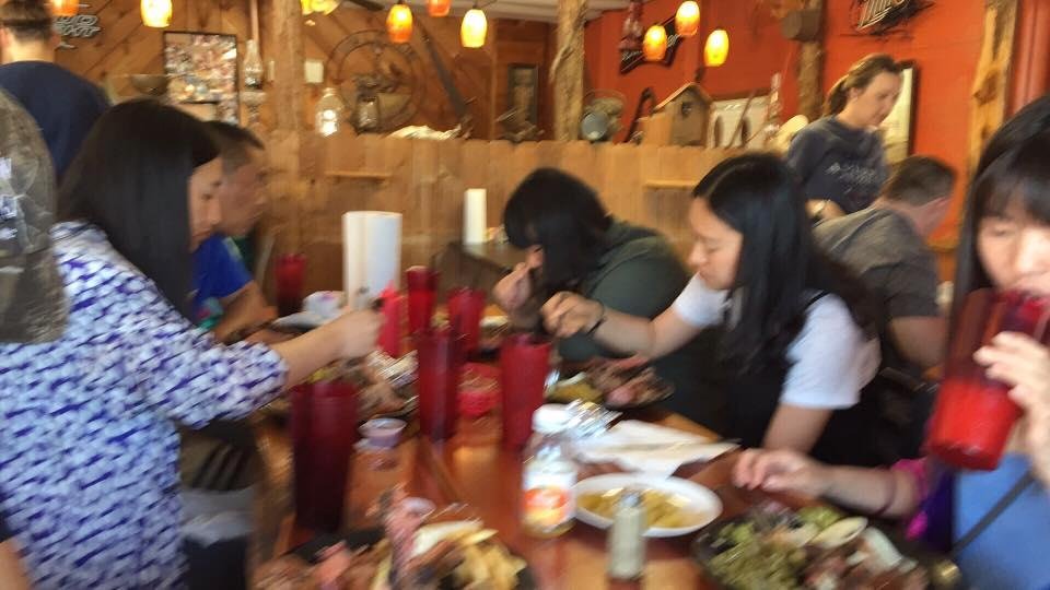 Our last meal together. Bar-B-Que in Rockdale Texas. Next stop Tyler