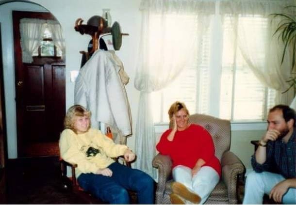 TBT Rachel, Evelyn, and Me at Sandy's house