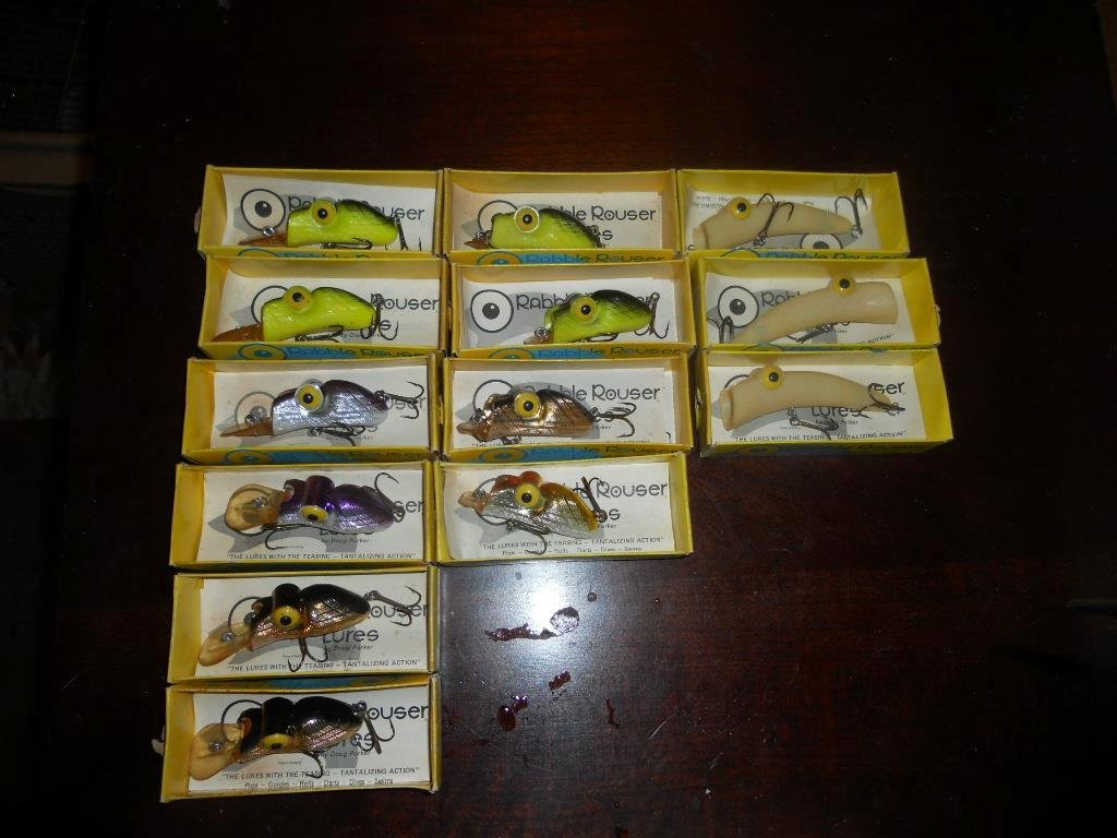 WELL IT IS AUCTION TIME AGAIN-two auction ending at 1PM-there is one listed for three lures starting at $1.50 INCLUDEING SHIPPING !!!!!!!!!!! and then there is this one thirteen Rabble Rousers starting at $15 SHIPPING INCLU